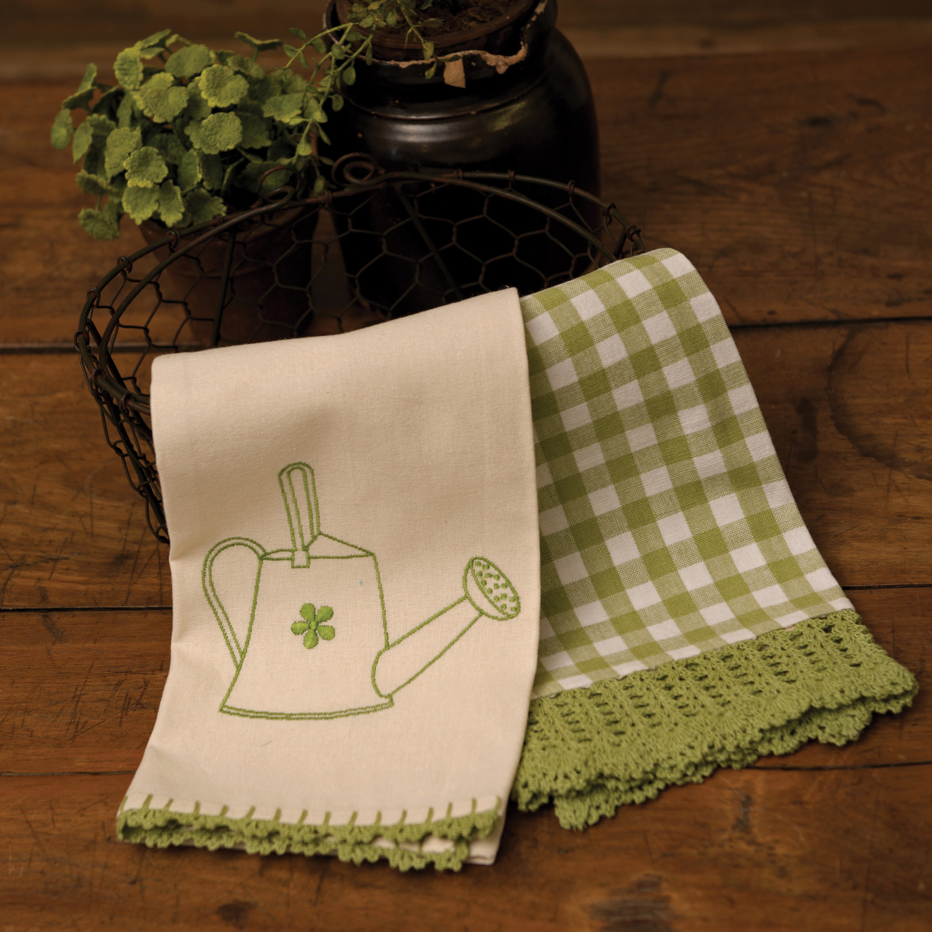 100% Cotton Appliqued Tea Towel/ Kitchen Towel/ Dish Towel